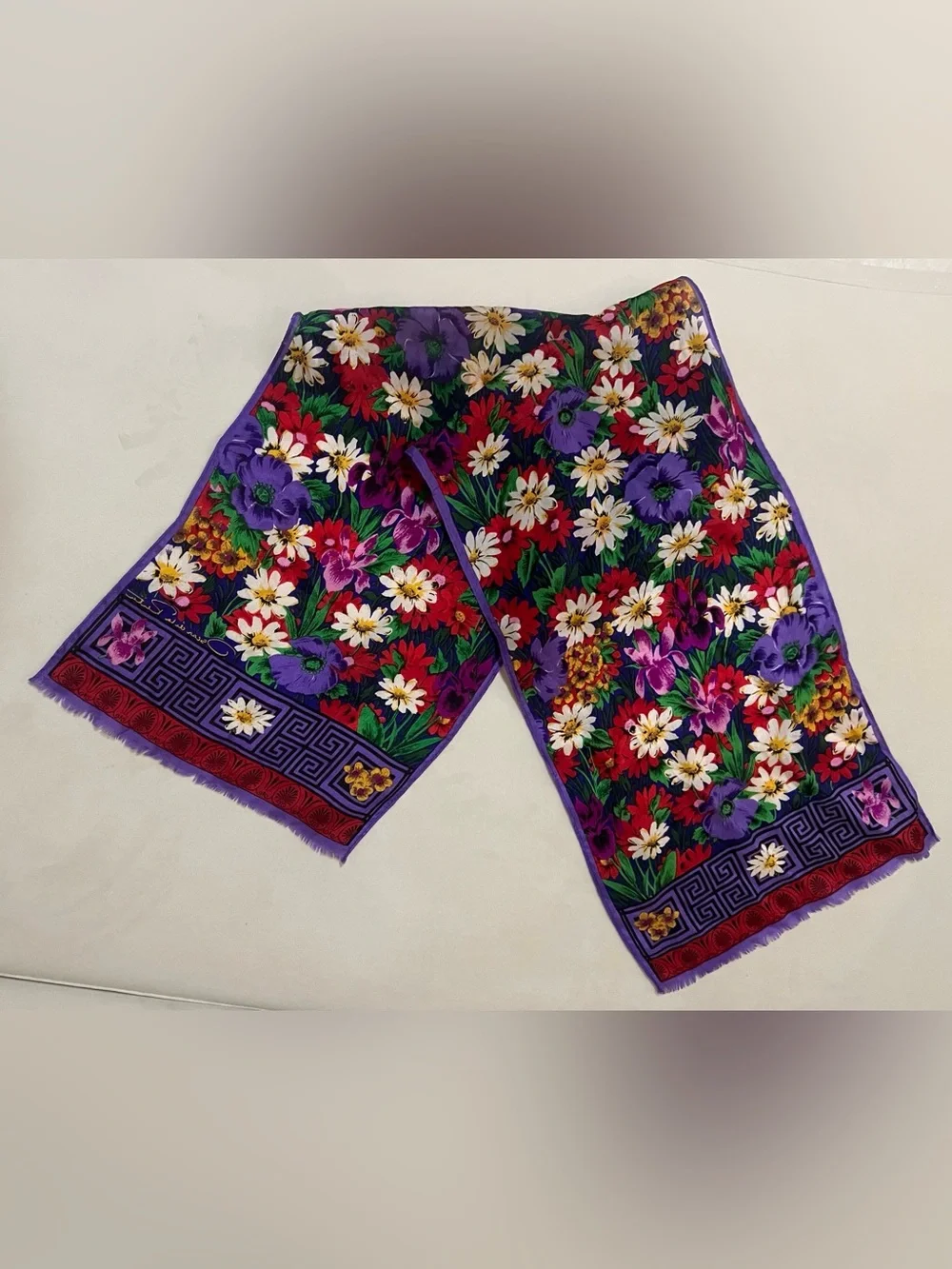 Vintage Oscar de la Renta Floral Silk Scarf